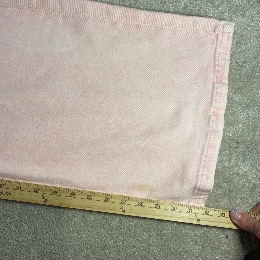 Risen Jeans Wide Leg Jeans Womens 1XL Pink Acid Wash High Rise Streetwear - Picture 7 of 14